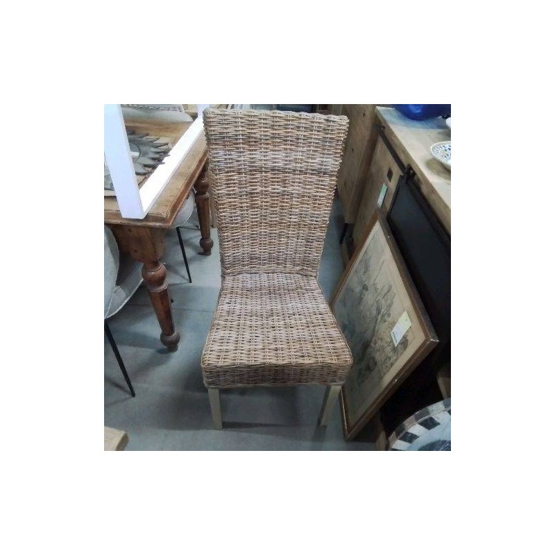 LOT 4 CHAISES BAMBOU TRESSE 