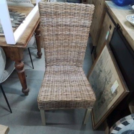 LOT 4 CHAISES BAMBOU TRESSE 