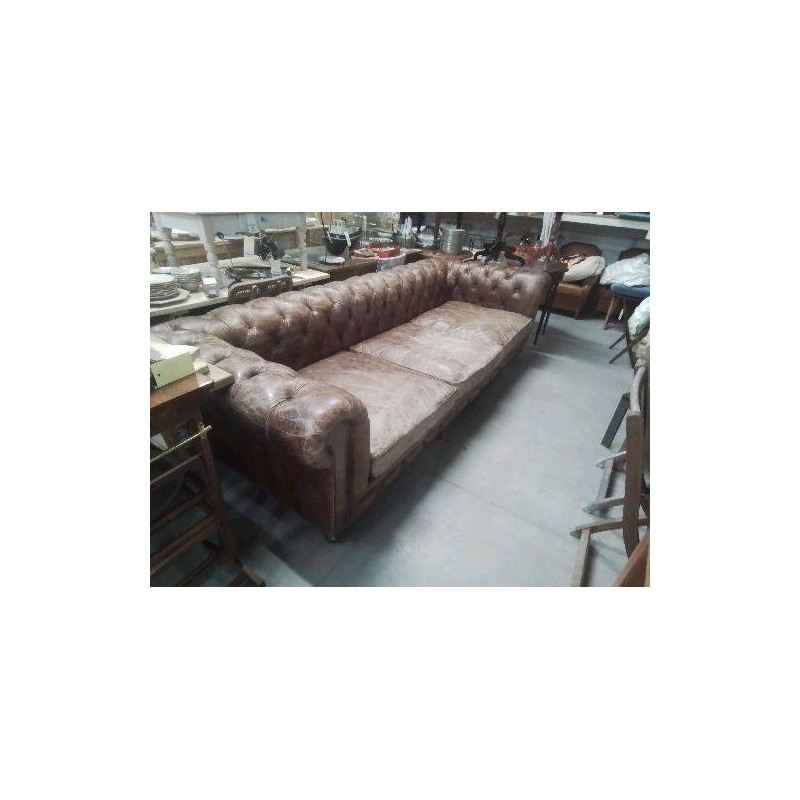 CANAPE CUIR ST CHESTERFIELD FLAMAND 300 CM