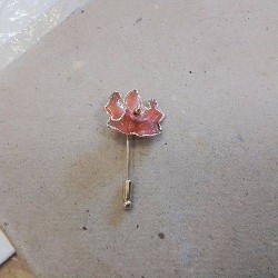 BROCHE FLEURS ROSE DORÉ 