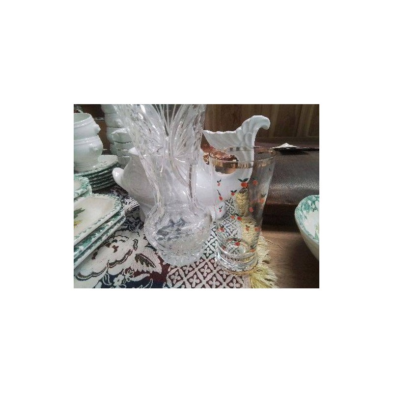 VERRE ORANGEADE MANDARINES PEINTES À LA MAIN VINTAGE MONACO