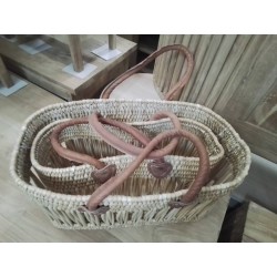 PA0122-PANIER PIQUE NIQUE CUIR L 20/25CM