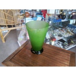 VASE VERRE COUL VERT OLIVE