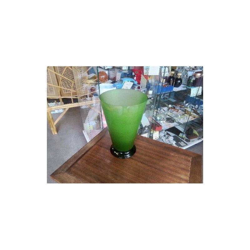 VASE VERRE COUL VERT OLIVE
