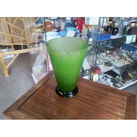 VASE VERRE COUL VERT OLIVE