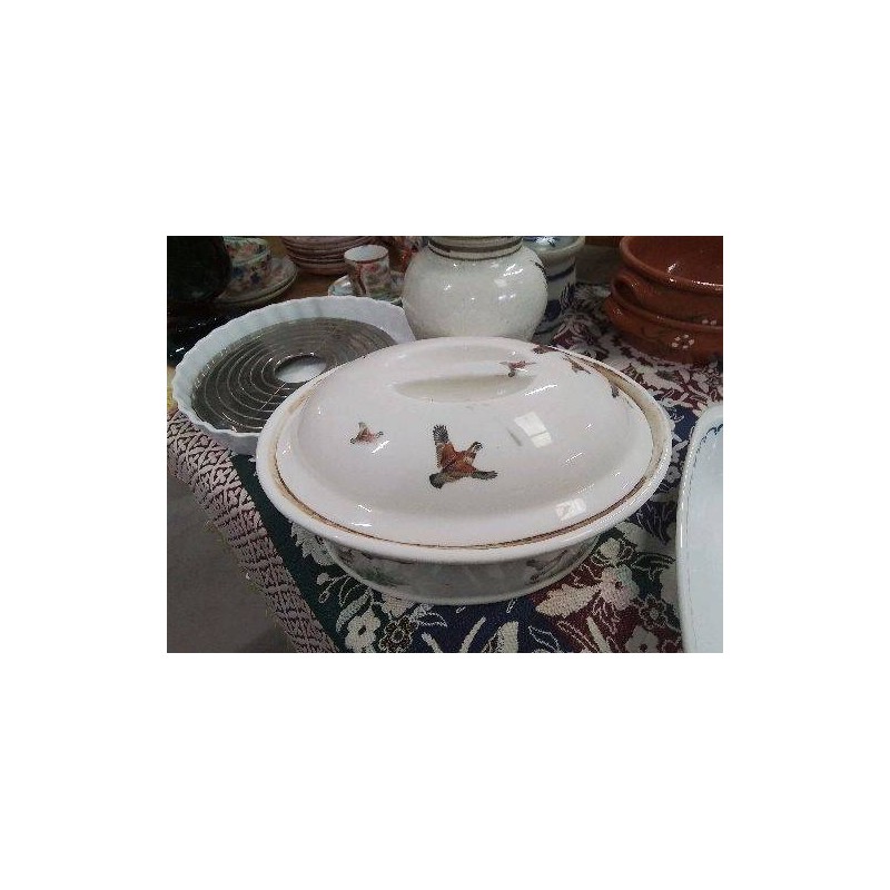 TERRINE OVALE PORCELAINE PARIS CANARD EN LETAT