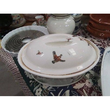 TERRINE OVALE PORCELAINE PARIS CANARD EN LETAT