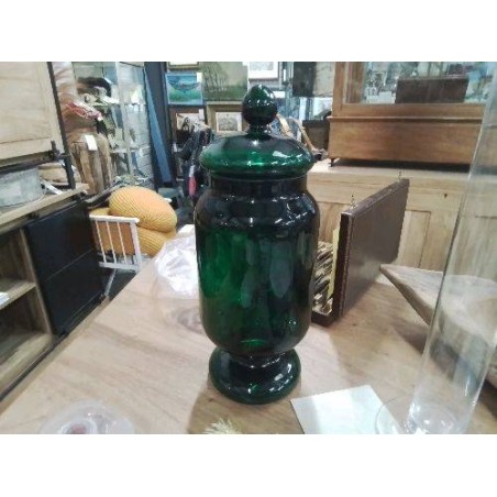 POT APOTICAIRE VERT VERRE