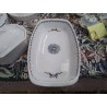 PLAT RECTANGULAIRE PORCELAINE DE PARIS BLANC RUBAN FLEUR