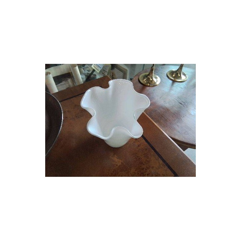 VASE PM BLANC  DENTELE