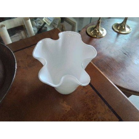 VASE PM BLANC  DENTELE