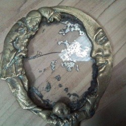 MIROIR A MAIN BRONZE PIERROT LUNE ANC SANS TEINT