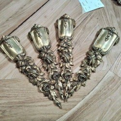 LOT PLAQUES BRONZE DE MEUBLE 
