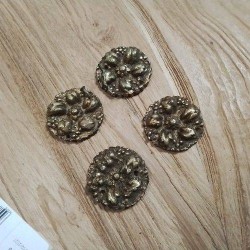 LOT PLAQUES PM RONDE BRONZE MEUBLE 