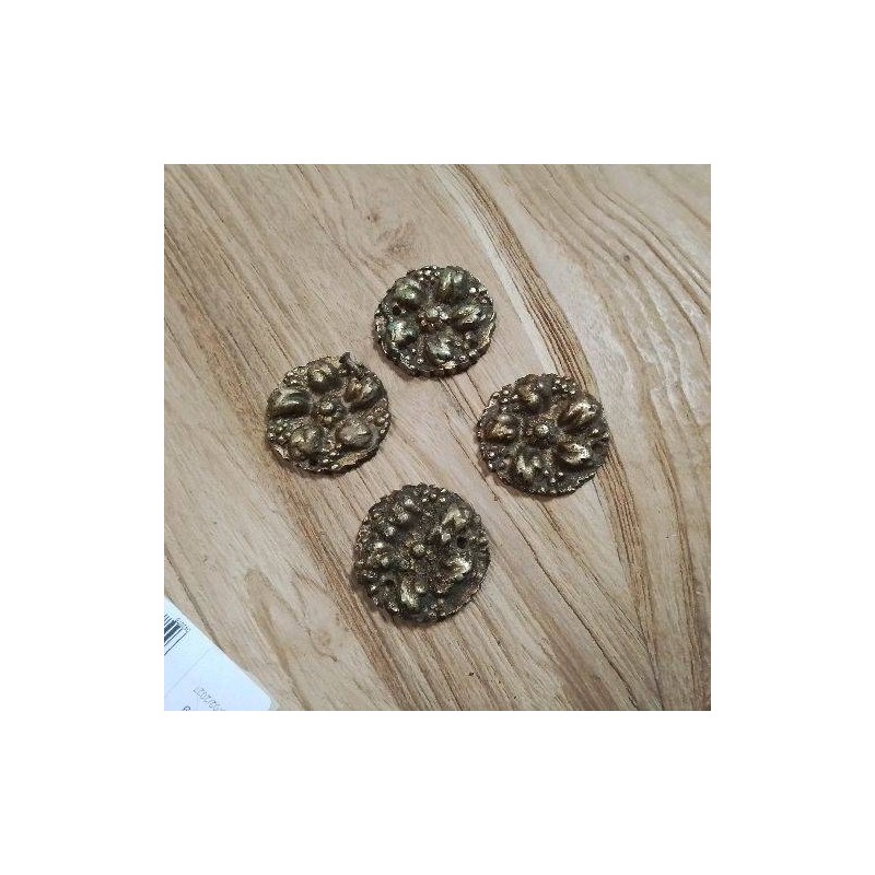 LOT PLAQUES PM RONDE BRONZE MEUBLE 