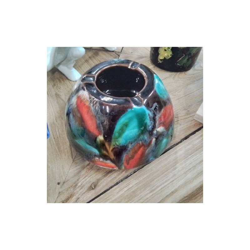 CENDRIER RICARD VINTAGE  MARRON ORANGE BLEU
