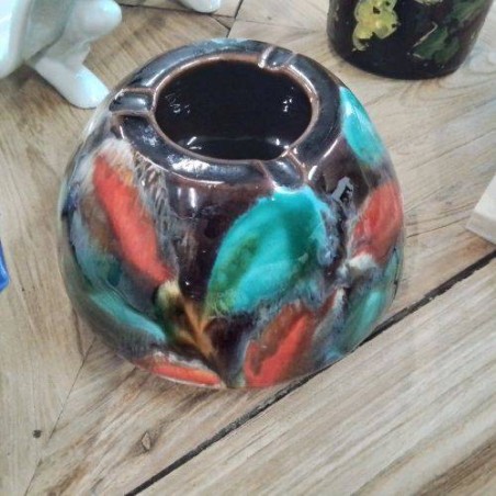 CENDRIER RICARD VINTAGE  MARRON ORANGE BLEU