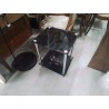 GUERIDON 2 NIV VERRE NOIR CROME 
