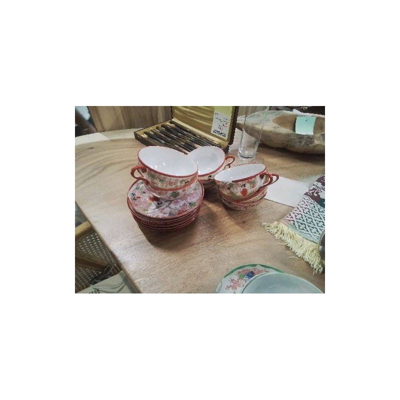 LOT 7 TASSES JAPONAISE PORCELAINE FINE