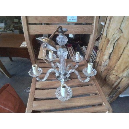 LUSTRE 5 BRANCHES VERRE