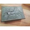 BOITE BOIS CERCLEE METAL DECOR CHEVAUX