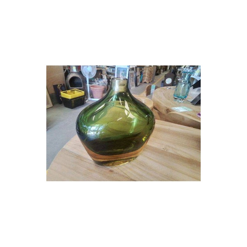 VASE BICOLORE OCRE VERT