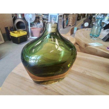 VASE BICOLORE OCRE VERT