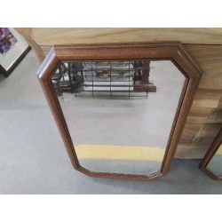 MIROIR OCTO FACETTES BOIS FONCÉ 
