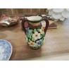 VASE NOIR  FLEURI 2 ANSES