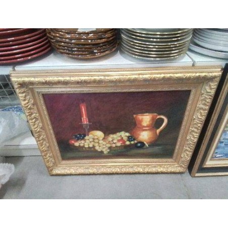 TABLEAU NATURE MORTE CADRE DORÉ 
