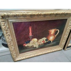 TABLEAU NATURE MORTE CADRE DORÉ 