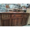 BUFFET MERISIER PLATEAU LOUPE MARBRE NOIR 4 PORTES 3 TIROIRS CLE A 8