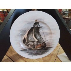 ASSIETTE LIMOGES BATEAU SANTA MARIA