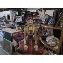 STATUE BOIS COULEURS BALINAISES ANC