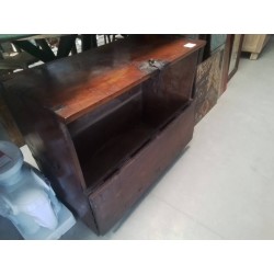 COFFRE OUVERTURE DEVANT BOIS METAL -  87×43×72 CM+CLE F6