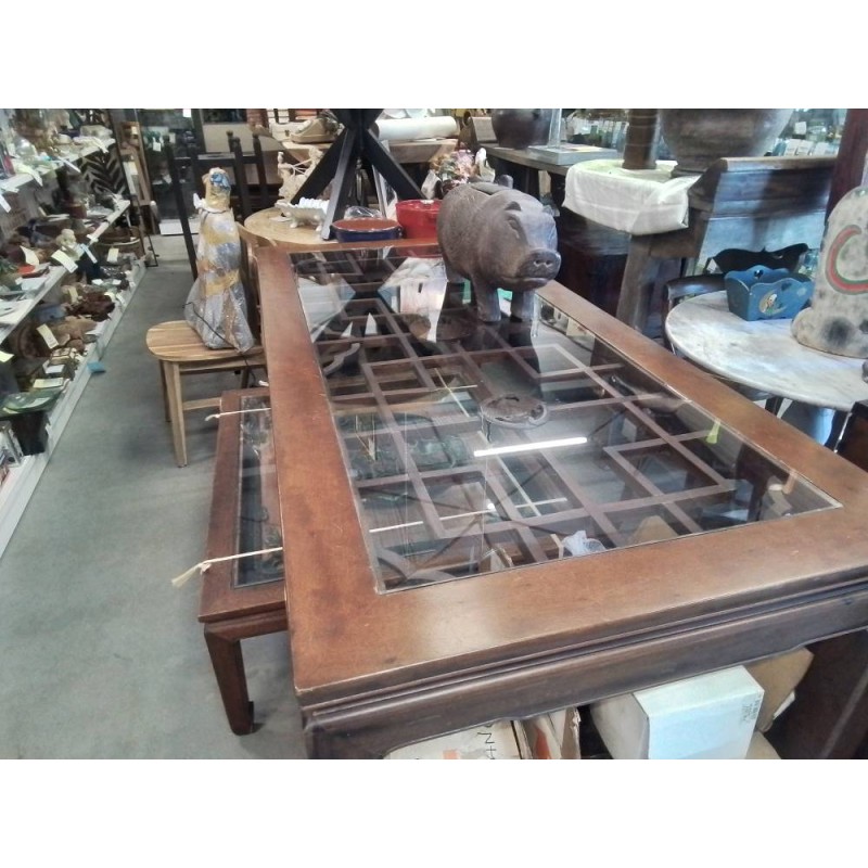 TABLE ASIATIQUE D/VERRE 86×190×82 CM