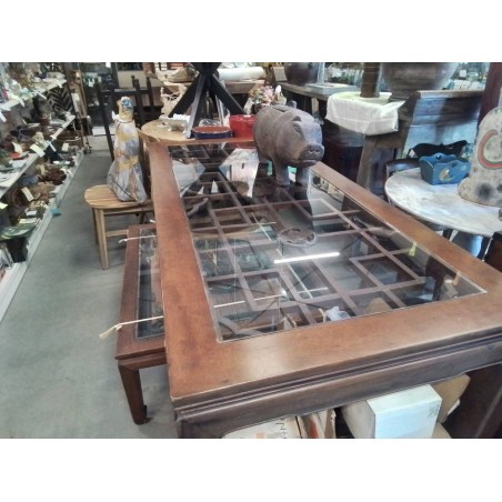 TABLE ASIATIQUE D/VERRE 86×190×82 CM