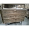 23/SCAND6-MEUBLE TECK 3 TIROIRS 110*45*HT85CM