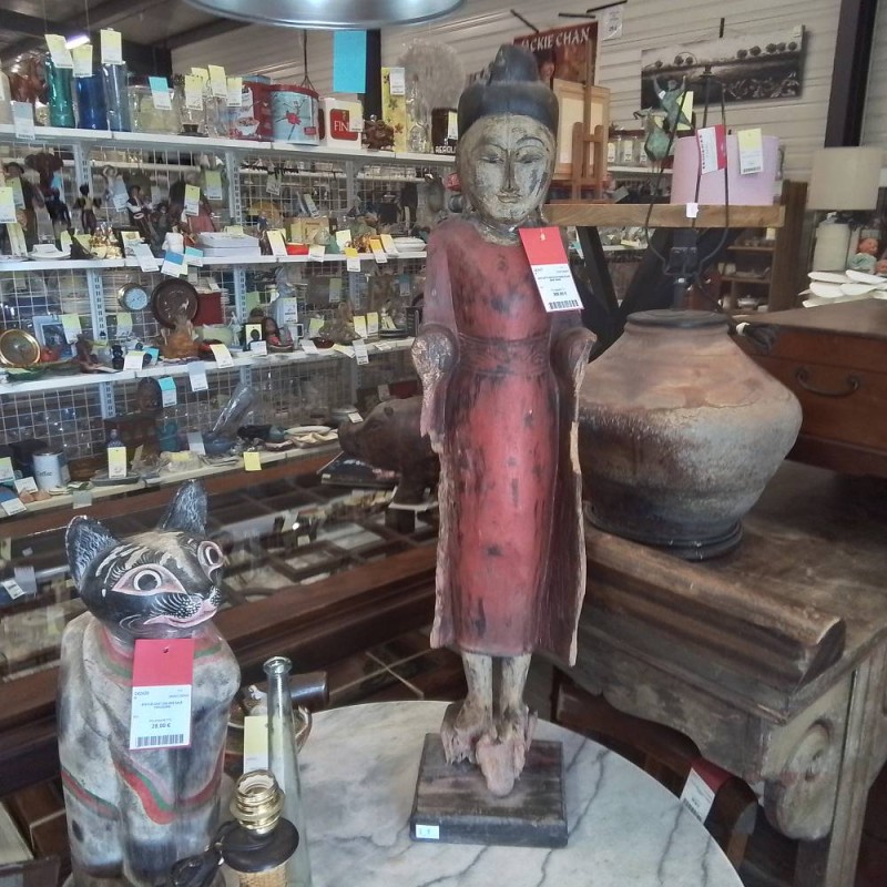 STATUETTE BOUDDHA ROBE ROUGE SANS MAINS