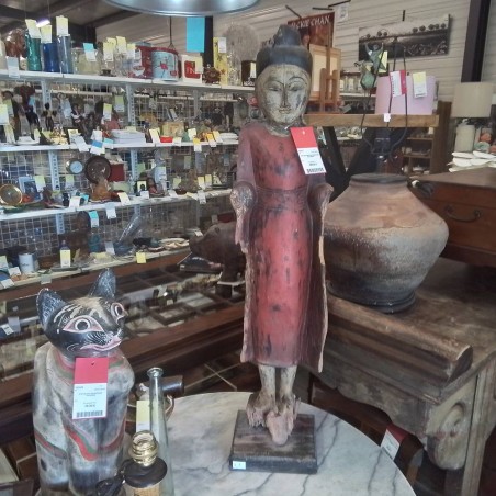 STATUETTE BOUDDHA ROBE ROUGE SANS MAINS