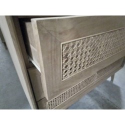 23/SCAND6-MEUBLE TECK 3 TIROIRS 110*45*HT85CM