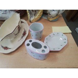 ENSEMBLE DE SALLE DE BAIN 3 PIECES CERAMIQUE FLEURS