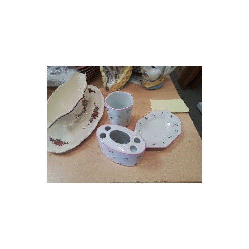 ENSEMBLE DE SALLE DE BAIN 3 PIECES CERAMIQUE FLEURS