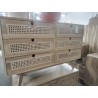 25/-BUFFET TECK ROTIN 6 TIROIRS 120*45*HT80CM