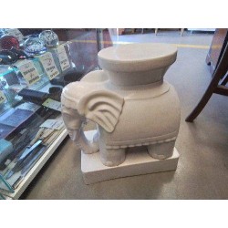 PORTE POT ELEPHANT BLANC EFFET CRAQUELE