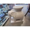 PORTE POT ELEPHANT BLANC EFFET CRAQUELE
