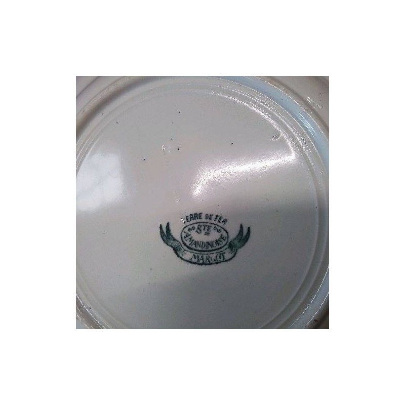 LOT DE 6 ASSIETTES CREUSES BLC VERT MARGOT 