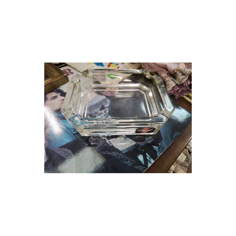 CENDRIER VIDE POCHE OCTOGONAL VERRE VINTAGE