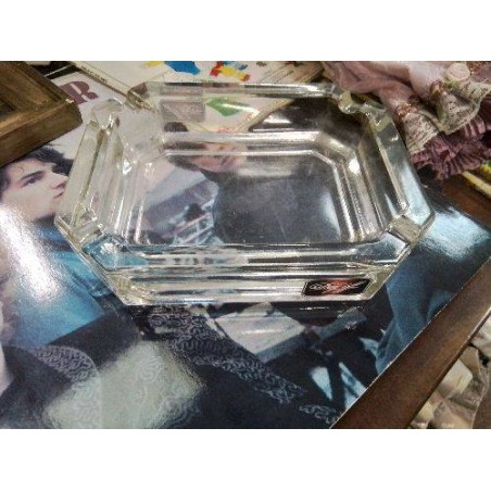 CENDRIER VIDE POCHE OCTOGONAL VERRE VINTAGE
