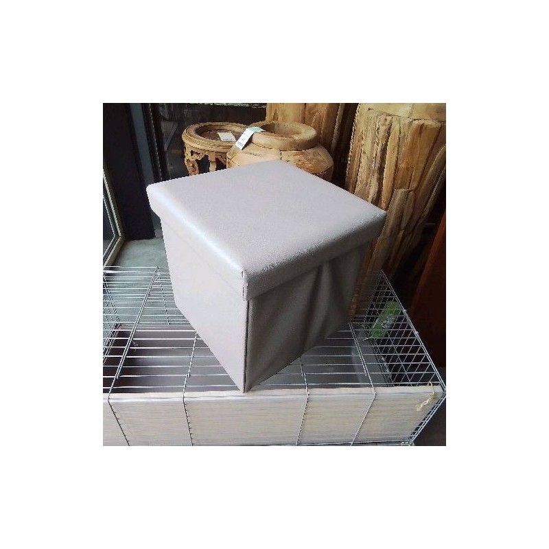 POUF COFFRE SKAI GRIS